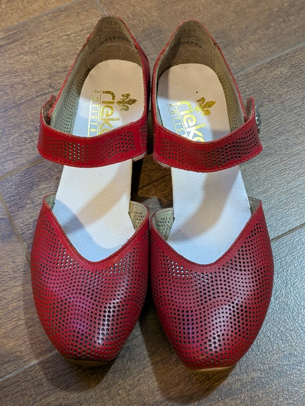 Riekers "Mirjam 11" - Red Mary Jane Pumps - Size 37 (6.5/7)